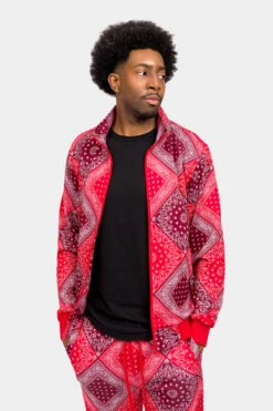 All Over Bandana Pattern Track Suit -Victorious ST867 RED 6