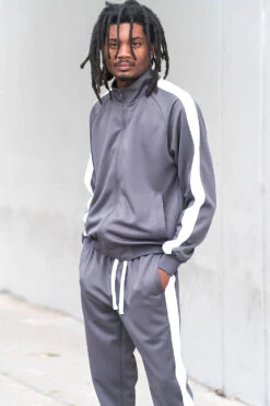 Essential Side Stripe Track Suit -Victorious ST868 CHC 3
