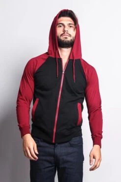 Men's Raglan Light Weight Zip Down Hoodie -Victorious TH864 BBU 5