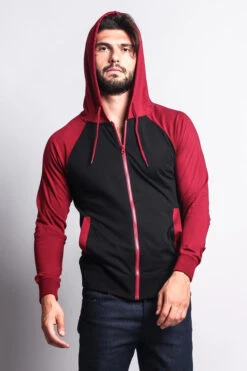 Men's Raglan Light Weight Zip Down Hoodie -Victorious TH864 BBU 7