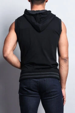 Lightweight Sleeveless Contrast Hoodie -Victorious TH890 BCH 3