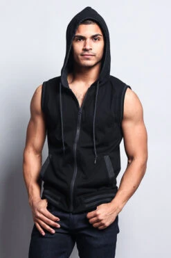 Lightweight Sleeveless Contrast Hoodie -Victorious TH890 BCH 5