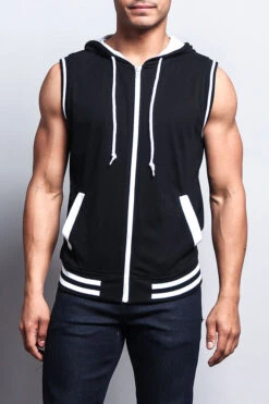 Lightweight Sleeveless Contrast Hoodie -Victorious TH890 BWT 1