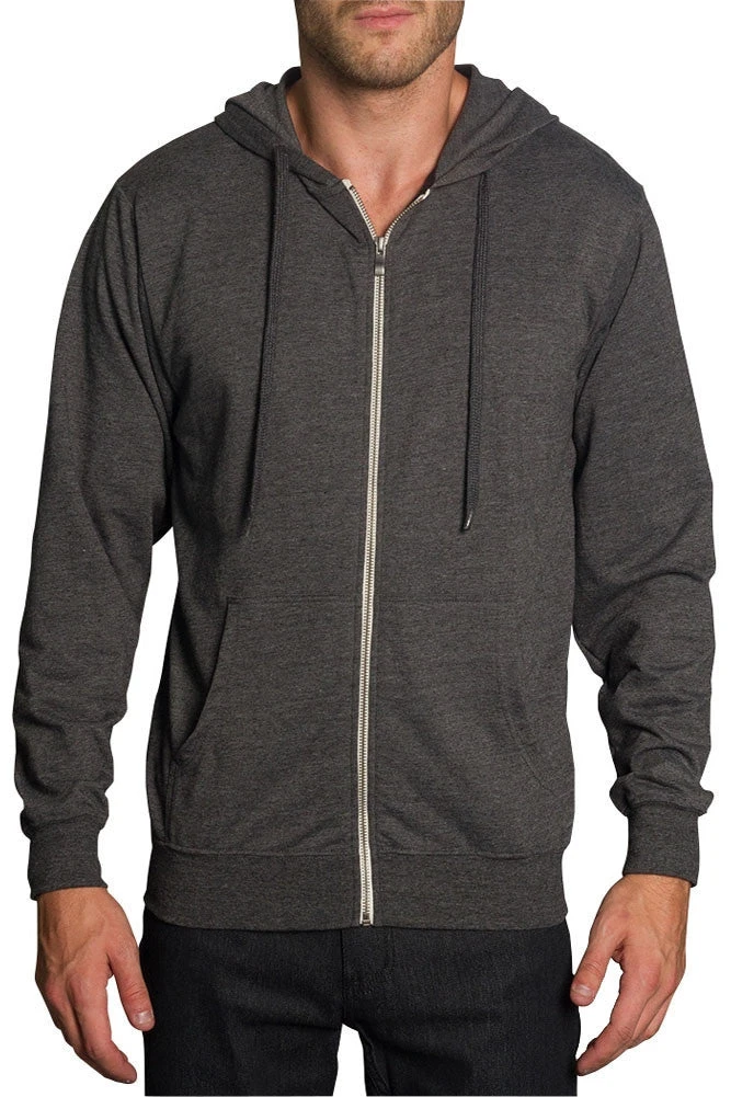 Men's French Terry Zip Down Hoodie 4 Men's French Terry Zip Down Hoodie - Image 4