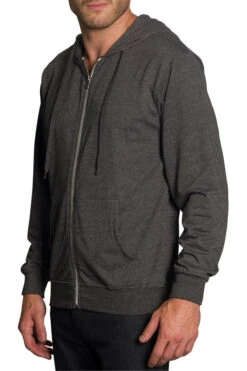 Men's French Terry Zip Down Hoodie 19 Men's French Terry Zip Down Hoodie -Victorious TH891 CHC 2