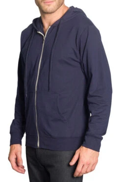 Men's French Terry Zip Down Hoodie 25 Men's French Terry Zip Down Hoodie -Victorious TH891 NVY 2