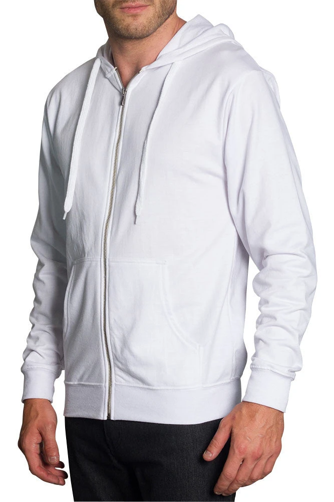 Men's French Terry Zip Down Hoodie 14 Men's French Terry Zip Down Hoodie - Image 14