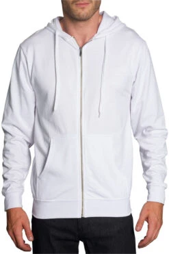 Men's French Terry Zip Down Hoodie 27 Men's French Terry Zip Down Hoodie -Victorious TH891 WHT 2XL 2
