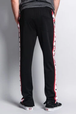 Men's Slim Fit Star Stripe Track Pants -Victorious TR511 BLK 3