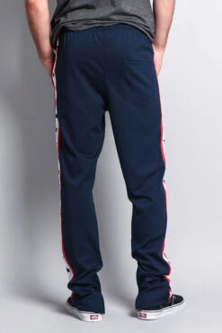 Men's Slim Fit Star Stripe Track Pants -Victorious TR511 NVY 3
