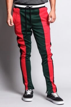 Slim Fit Contrasting Track Pants -Victorious TR524 GNR 1