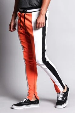 Slim Fit Contrasting Track Pants -Victorious TR524 ORW 2