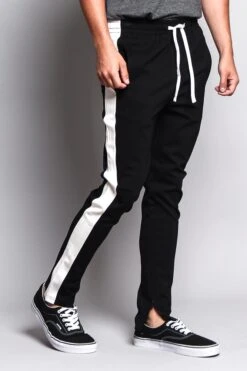 Premium Stretch Slim Fit Striped Track Pants -Victorious TR526 BOF 4
