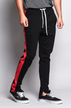 Premium Stretch Slim Fit Striped Track Pants -Victorious TR526 BRD 4