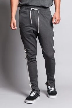 Premium Stretch Slim Fit Striped Track Pants -Victorious TR526 COW 1