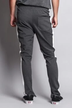 Premium Stretch Slim Fit Striped Track Pants -Victorious TR526 COW 3