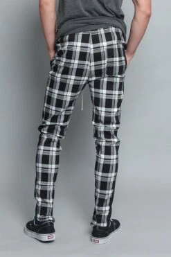 Plaid Track Pants -Victorious TR537 BLK 3