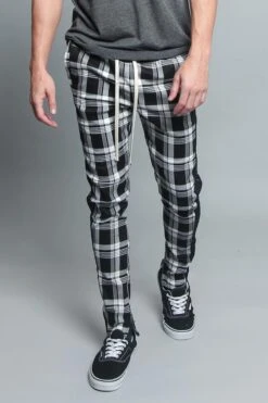 Plaid Track Pants -Victorious TR537 BLK 5