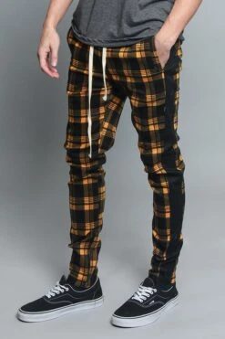 Plaid Track Pants -Victorious TR537 GLD 2