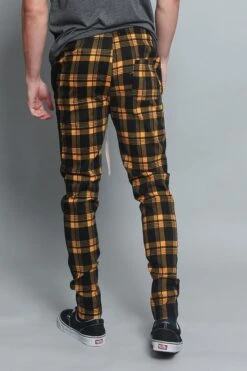 Plaid Track Pants -Victorious TR537 GLD 3
