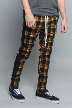 Plaid Track Pants -Victorious TR537 GLD 4
