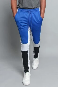 Tri Colored Color Blocked Track Pants -Victorious TR540 RBL 5
