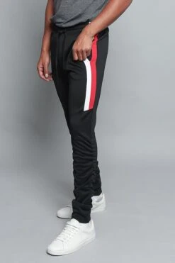 Scrunched Bungee Double Striped Track Pants 25 Scrunched Bungee Double Striped Track Pants -Victorious TR546 BLK 2