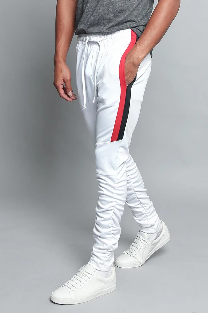 Scrunched Bungee Double Striped Track Pants 1 Scrunched Bungee Double Striped Track Pants