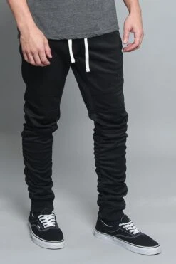 Scrunched Skinny Fit Track Pants 28 Scrunched Skinny Fit Track Pants -Victorious TR547 BLK 4
