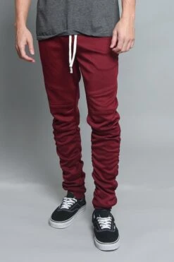 Scrunched Skinny Fit Track Pants 30 Scrunched Skinny Fit Track Pants -Victorious TR547 BRG 1