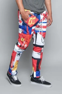 Sailing Flag Track Pants -Victorious TR572 BLK 4