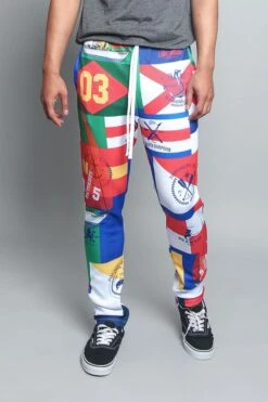 Sailing Flag Track Pants -Victorious TR572 WHT 1