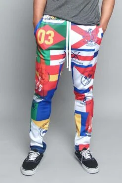 Sailing Flag Track Pants -Victorious TR572 WHT 5