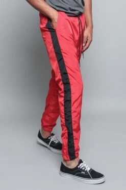Striped Windbreaker Track Pants -Victorious TR573 RED 4