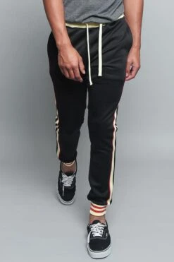 G Striped Track Pants -Victorious TR577 BLK 5