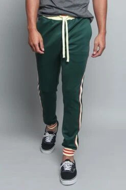 G Striped Track Pants -Victorious TR577 GRN 1