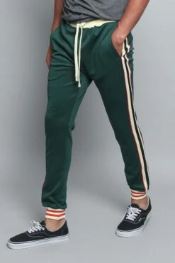 G Striped Track Pants -Victorious TR577 GRN 2
