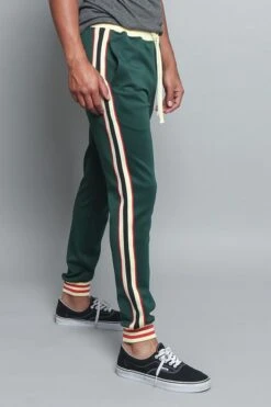 G Striped Track Pants -Victorious TR577 GRN 4
