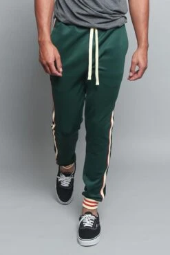 G Striped Track Pants -Victorious TR577 GRN 5