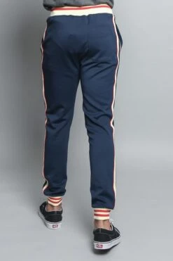 G Striped Track Pants -Victorious TR577 NVY 3