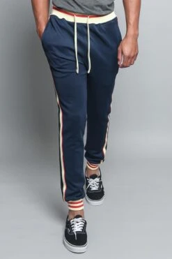 G Striped Track Pants -Victorious TR577 NVY 5