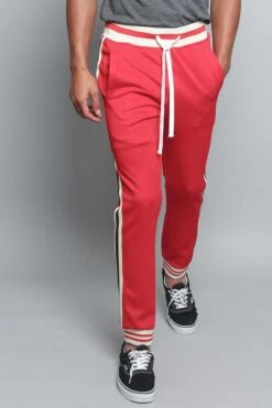 G Striped Track Pants -Victorious TR577 RED 1