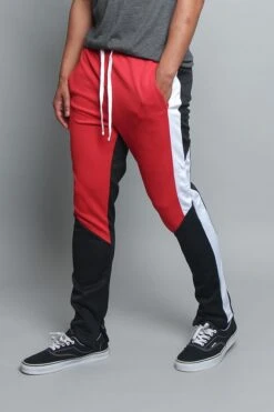Thunderbolt Contrast Track Pants 31 Thunderbolt Contrast Track Pants -Victorious TR587 RED 2