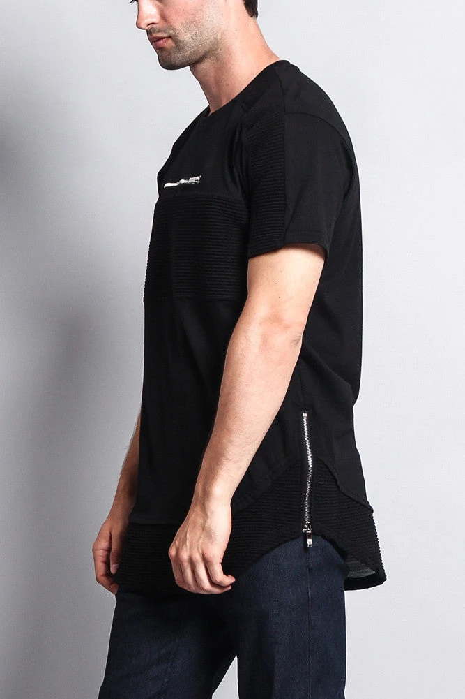 Elongated Zipper Accent Biker T-Shirt 3 Elongated Zipper Accent Biker T-Shirt - Image 3