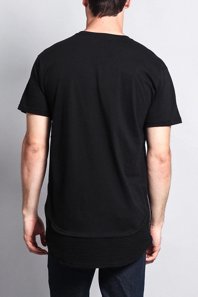 Elongated Zipper Accent Biker T-Shirt 4 Elongated Zipper Accent Biker T-Shirt - Image 4