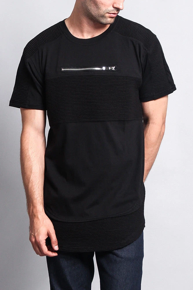 Elongated Zipper Accent Biker T-Shirt 6 Elongated Zipper Accent Biker T-Shirt - Image 6