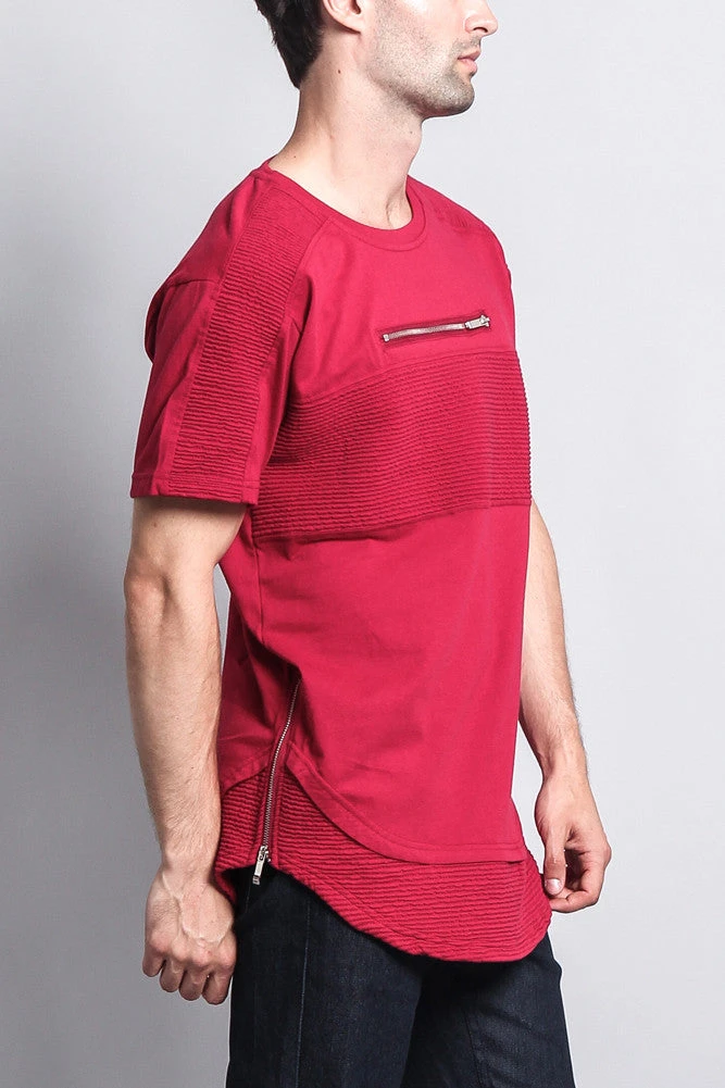 Elongated Zipper Accent Biker T-Shirt 9 Elongated Zipper Accent Biker T-Shirt - Image 9