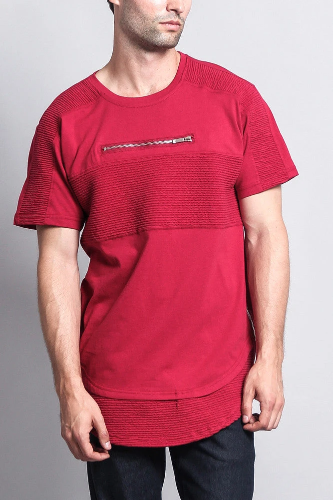 Elongated Zipper Accent Biker T-Shirt 10 Elongated Zipper Accent Biker T-Shirt - Image 10