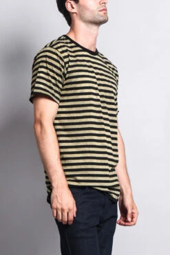 Mineral Wash Stripe T-Shirt -Victorious TS7050 OLV 4