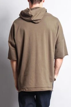 Men's Over Sized Hooded T-Shirt With Extended Hem -Victorious TS7052 OLV 3